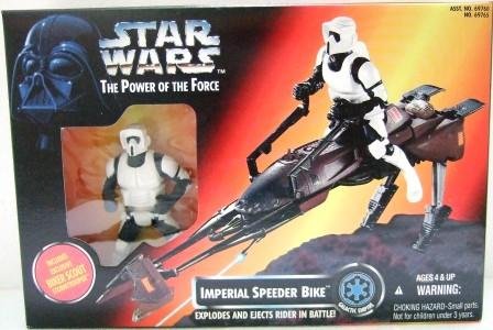 1995 - Imperial Speeder Bike - Action Figure - Star Wars - The Power of The Force - Red Card
