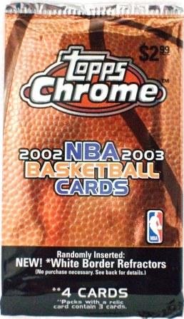 2002-03 Topps Chrome NBA Basketball Sports Card Pack