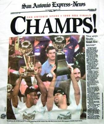 1999 - NBA Finals - San Antonio Spurs - "Champs" - T-Shirt