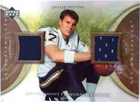 2007 - Philip Rivers - Upper Deck - NFL Artifacts - Photo Shoot Flash Back Fabrics - PSF-PR