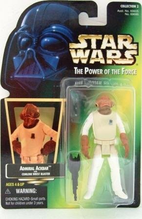 1997 - Admiral Ackbar - Action Figures - Star Wars - The Power of the Force - Green Card