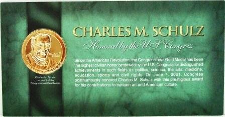 2001 - Charles M. Schulz - Fleetwood - Medallion Display Card - Limited Edition
