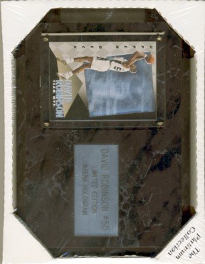 David Robinson #50 - San Antonio Spurs - The Platinum Collection - 6" X 8" Black Marble Plaque