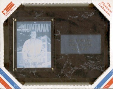 Joe Montana - The Platinum Collection - 6" X 8" Black Marble Plaque