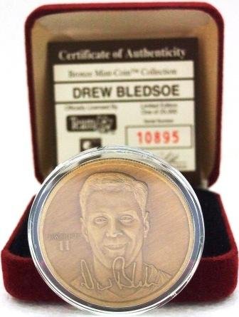 The Highland Mint - Drew Bledsoe - Bronze Mint Coin - Medallions Collection