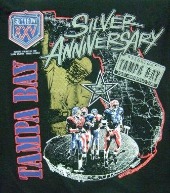 1991 - Super Bowl XXV Champions - Silver Anniversary - Giants vs. Buffalo - Vintage T-Shirt
