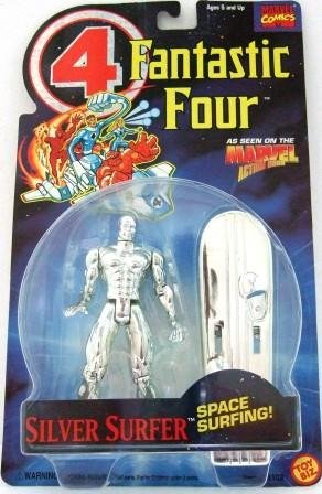 1994 - Toy Biz - Marvel Super Heroes - Fantastic Four - Silver Surfer - Toy Action Figure