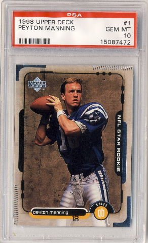 1998 - Upper Deck - Peyton Manning - Rookie Card - PSA - 10 Gem Mint