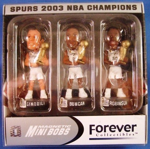 2003 - Forever Collectibles - Spurs 2003 NBA Champions - Magnetic Mini Bobs - Set