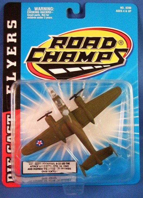 1997 - Jakks Pacific - Road Champs - Die Cast Flyers - B-25 - Toy Air Plane