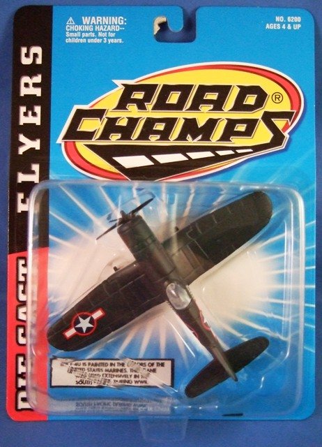 1997 - Jakks Pacific - Road Champs - Die Cast Flyers - F-4U - Toy Air Plane