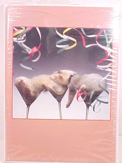 Grin and Ferret Party Til You're POOPED! Birthday Cards