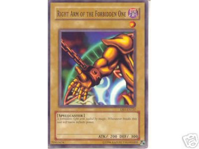 RIGHT ARM EXODIA THE FORBIDDEN ONE DB1-EN137 FREE SHIPPING