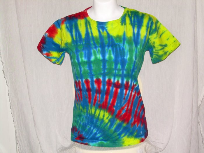 Womens Tie Dye Scoop Neck T -Shirt Medium #1