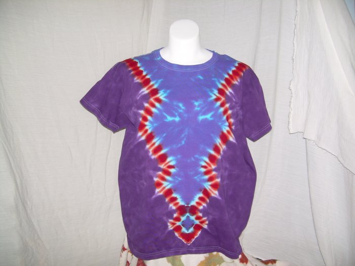 Large Womens Short Sleeve Tie Dyed T-Shirt #1