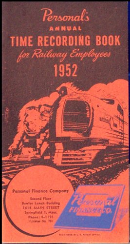Time Recording Book for Railroad Employees - 1952