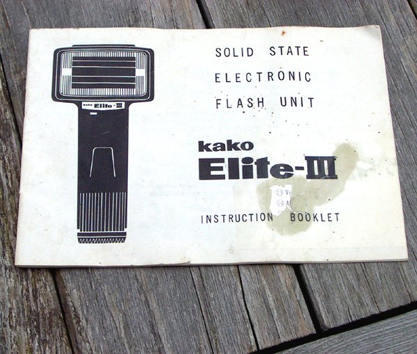 Manual for Electronic Flash unit KAKO Elite III