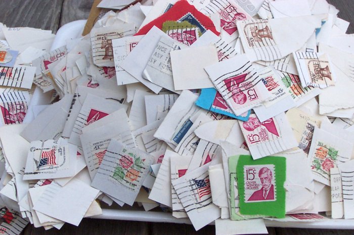 2.5 LB of US Kiloware Stamps cut outs from 1978 - 79