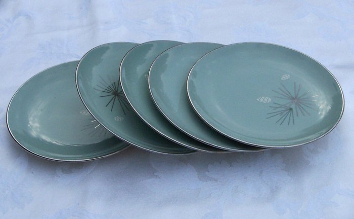 Franciscan Silver Pine Bread Plate 6 3/8 inch set of 4