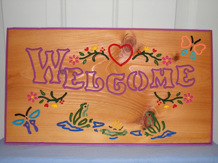 Large Country Welcome Sign