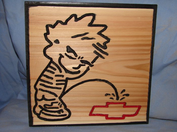 Small 9 x 9 "Piss On" Wood Sign