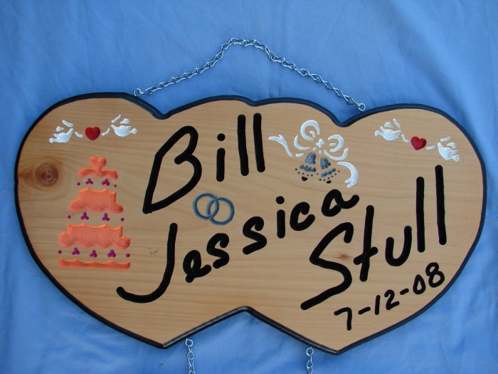 Double Heart Wedding Sign with Added Names