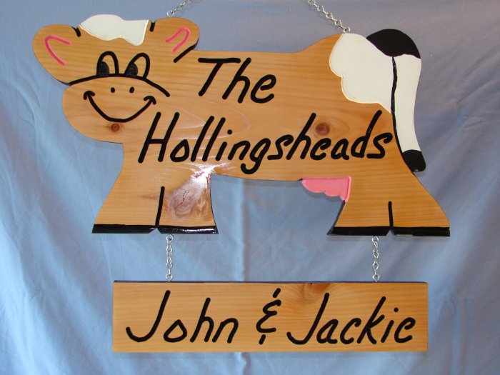 Cow Personalized Wood Sign with Added Name