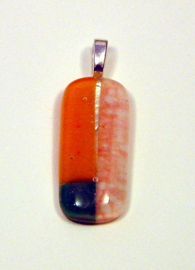 Handcrafted 1 3/4" Coral Fused Glass Pendant