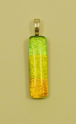 1 1/2" Tridichro Fused Glass Dichroic Pendant 3 Dichoic Glass Fused Together