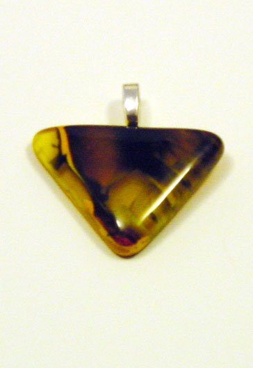 1 1/2 Handcrafted Tornado Fused Glass Pendant Glass was made to look 3D