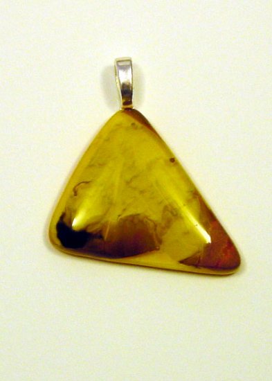 Handcrafted 1 1/2 Earth Tones Fused Glass Pendant Glass was Designed and looks 3D