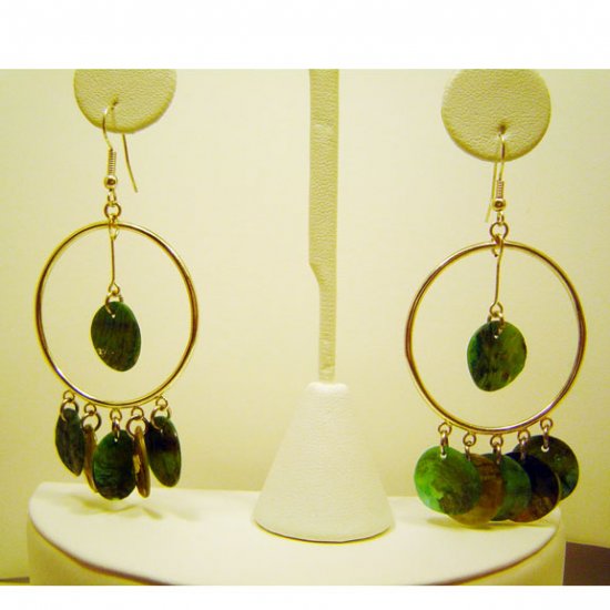 Handcrafted Light Blue and Green Chandelier Earrings