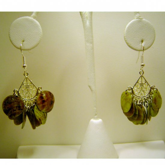 Handcrafted Green Chandelier Earrings