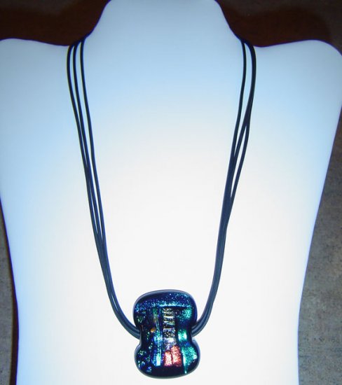 Assorted Blue Dichoic Glass Colors Pendant