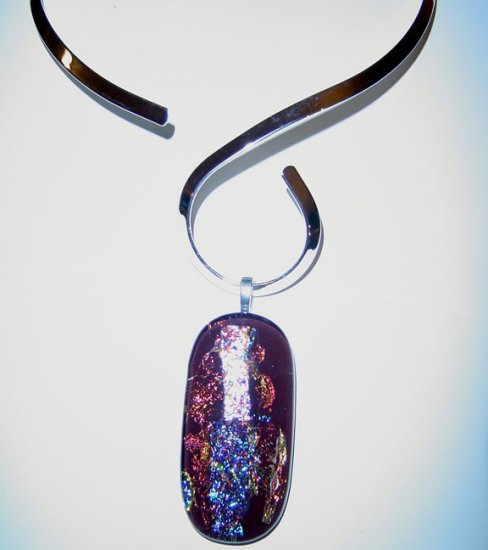 Stunning Three Dichroic Glasses melted together to form a Pendant