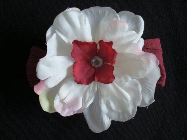 Olivia/White and Cranberry on Cranberry band
