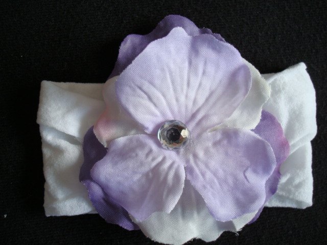 Adele/Purple and white flower on White Band