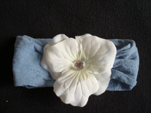 Ali/Cream flower on Denim Color Band