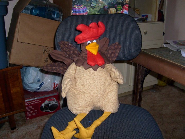 handcrafted stuffed rooster
