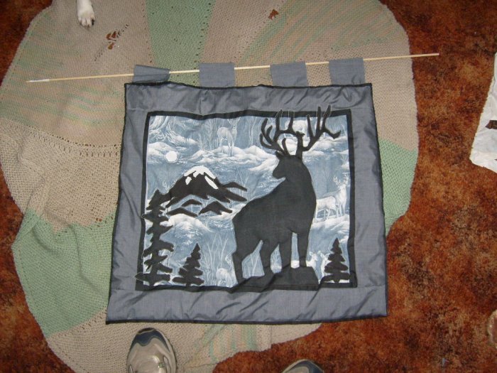 quilted deer wall hanging