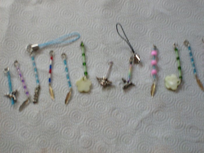 cell phone charm's/keyring's.(these have extra charm's on the bottom)