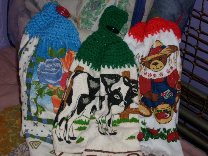 handcrafted crocheted towel topper's
