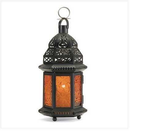 Yellow Glass Moroccan-Style Lantern