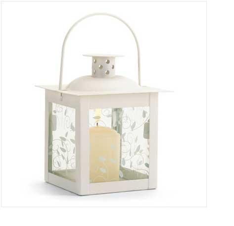 Small Ivory Color Glass Lantern