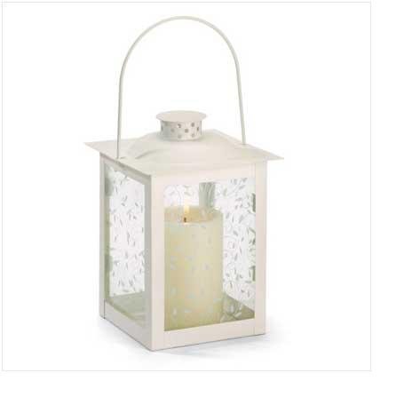 Large Ivory Color Glass Lantern