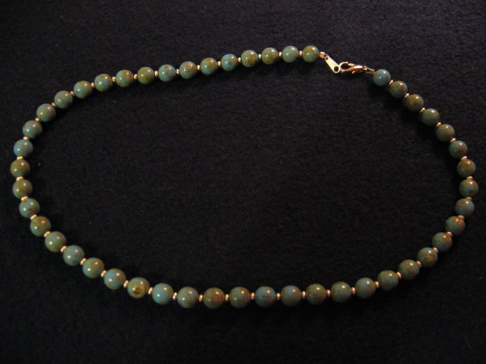 Blue and green earth stone necklace