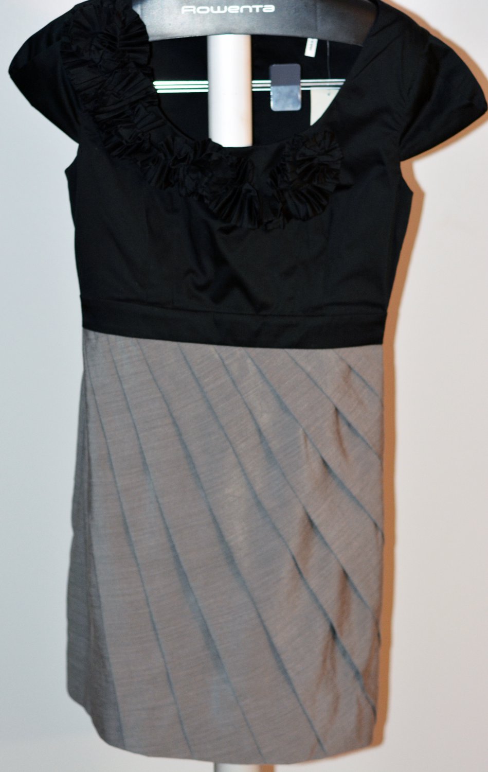 Max and Cleo Rosette Neckline Pleated Dress