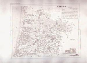 LANDES FRANCE 1835 Antique Atlas French Map Maps Cartography