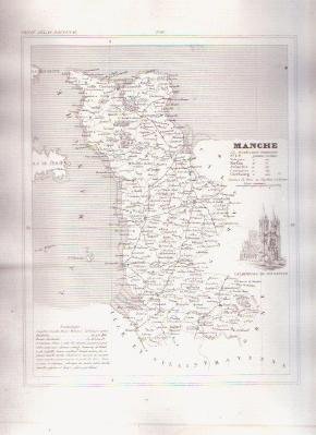 MANCHE FRANCE 1835 Antique Atlas French Map Maps Cartography