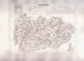 MEURTHE FRANCE 1835 Antique Atlas French Map Maps Cartography